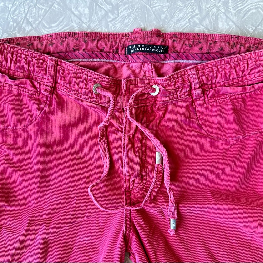 Anthropologie Pink Relaxed Fit Drawstring Jeans